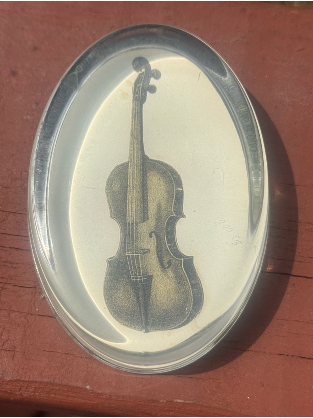 John Derian Signed Hand-Blown Glass Paperweight – Vintage Cello Decoupage (4")